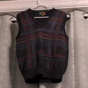 Boston Traders V-Neck Sweater Vest - Black and Blue